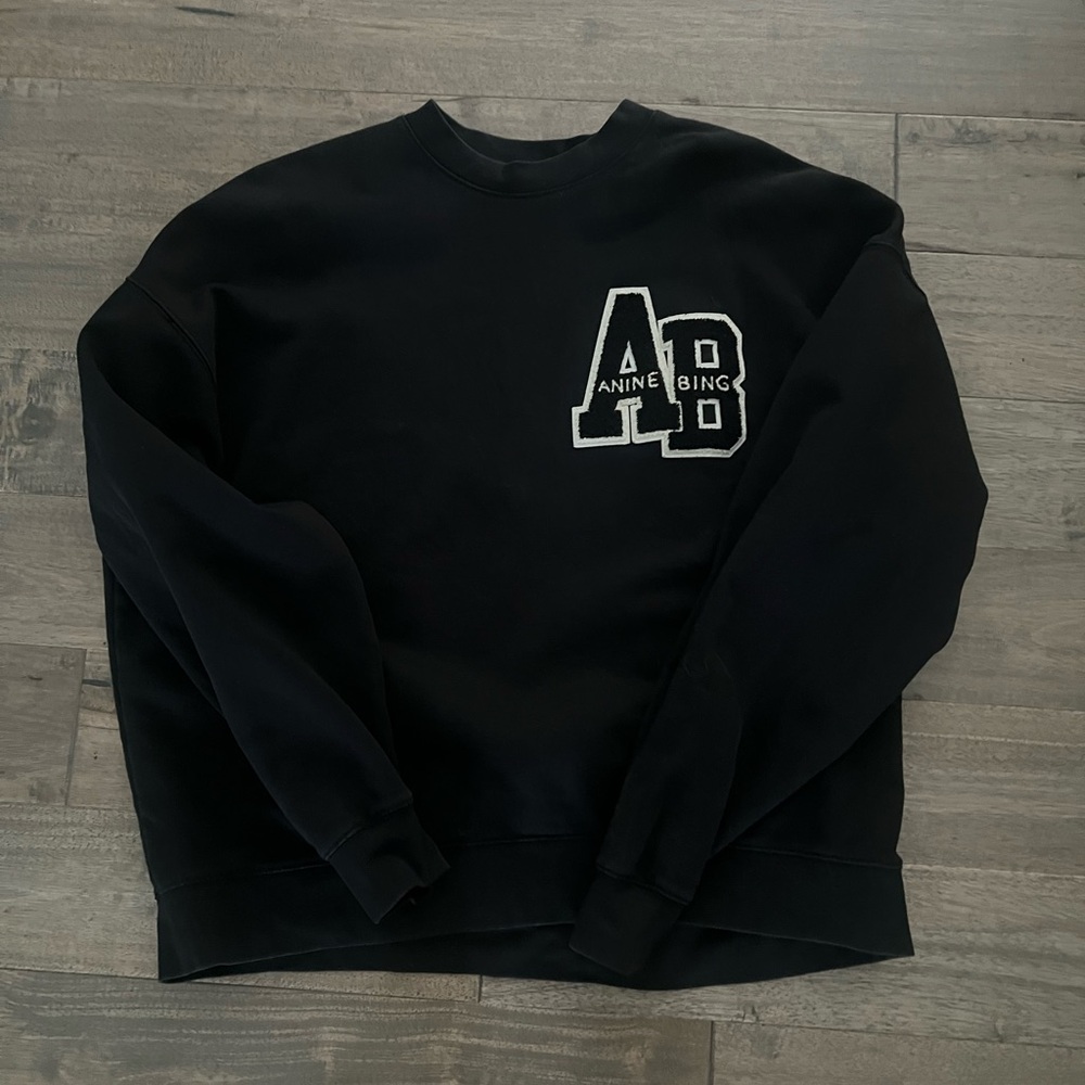 Anine Bing Black Crewneck oversized sweatshirt